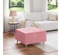vidaXL Tabouret bouton avec coussin Velours Gris clair 60 x 60 x 45 cm