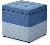 Pouf de rangement avec couvercle à charnière, cube rembourré en tissu pour économiser de l'espace pour la décoration de la maison et l'organisation des jouets