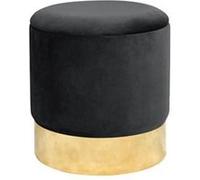 Pouf de Rangement avec Couvercle AKORD GOLDEN velour colour Noir hauteur 40 cm Noir