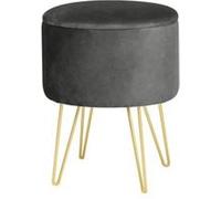 Pouf de Rangement avec Couvercle LILI velour colour Gris hauteur 45 cm