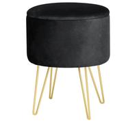 Pouf de Rangement avec Couvercle AKORD LILI velour colour Noir hauteur 45 cm