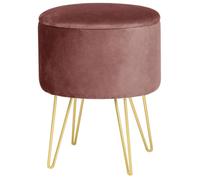 Pouf de Rangement avec Couvercle AKORD LILI velour colour Rose hauteur 45 cm