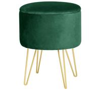 Pouf de Rangement avec Couvercle AKORD LILI velour colour Vert Bouteille hauteur 45 cm