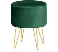 Pouf de Rangement avec Couvercle AKORD LILI velour colour Vert Bouteille hauteur 45 cm