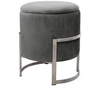 Pouf de Rangement avec Couvercle AKORD PORTO velour couleur Gris Graphite hauteur 46 cm