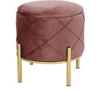 Pouf de Rangement avec Couvercle matelassé AKORD SAVANA velour colour Rose hauteur 40 cm Rose