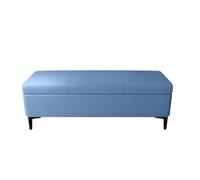 Pouf de Rangement avec Plateau Rabattable Base en métal Moderne Banc rectangulaire rembourré Banc à Chaussures Multifonctionnel pour Salon Chambre Magasin de vêtements (40 x 40 x 43 cm/Bleu Ciel)
