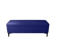 Pouf de Rangement avec Plateau Rabattable Base en métal Moderne Banc rectangulaire rembourré Banc à Chaussures Multifonctionnel pour Salon Chambre Magasin de vêtements (110×40×43cmbleu foncé)