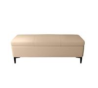 Pouf de Rangement avec Plateau Rabattable Base en métal Moderne Banc rectangulaire rembourré Banc à Chaussures Multifonctionnel pour Salon Chambre Magasin de vêtements (90×40×43cm /Beige)