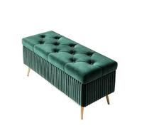 Pouf De Rangement Banc rembourré Salon canapé Repose-Pieds tabourets à Langer Chambre lit Fin Tabouret Magasin de vêtements Rangement poufs M(C 80cm Dark Green)
