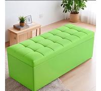 Pouf de Rangement capitonné en Similicuir, supportant jusqu'à 300 kg, Repose-Pieds élégant pour Chambre, Salon ou entrée, 99 x 41 x 41 cm, Vert A - Idéal pour Les Chaussures et la