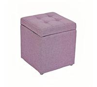Pouf de rangement compact en similicuir et coton violet 30,5 x 30,5 x 35,6 cm avec repose-pieds pouvant supporter 136,1 kg, idéal pour la décoration du salon et de la chambre à coucher