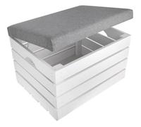 Creative Deco Coffre de Rangement Blanc | 50 x 40 x 35 cm | Banc de Rangement Intérieur | Tabouret de Rangement | Pouf Rangement | Cube de Rangement | Coffre a Jouet Enfant