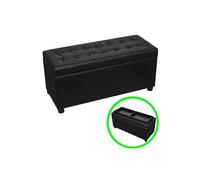 Pouf de rangement Cuir synthétique Noir