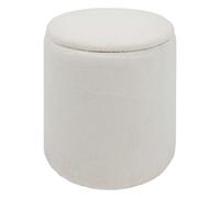 Pouf De Rangement En Bouclette - Blanc Blanc