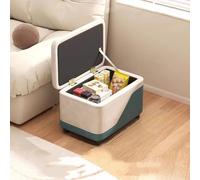 Pouf de rangement en cuir avec plateau à couvercle réversible, coffre élégant pour salon et chambre à coucher, polyvalent et chic, 30 x 30 x 30 cm