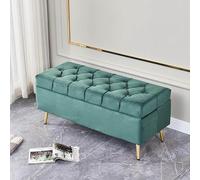 Pouf de rangement en forme de cube moderne capitonné avec rangement caché pour chaussures, idéal pour la décoration de la chambre à coucher, 61 x 40,6 x 45,7 cm