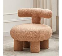 Pouf de rangement en fourrure avec dossier, tabouret ergonomique pour la maison, la chambre à coucher, le dortoir, le salon en peluche simple, petit canapé, blanc, 64 x 64 cm
