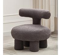 Pouf de rangement en fourrure avec dossier, tabouret ergonomique pour la maison, la chambre à coucher, le dortoir, le salon en peluche simple, petit canapé, blanc, 64 x 64 cm