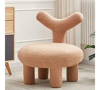 Pouf de rangement en fourrure avec dossier, tabouret ergonomique pour la maison, la chambre à coucher, le dortoir, le salon en peluche simple, petit canapé, blanc, 64 x 64 cm