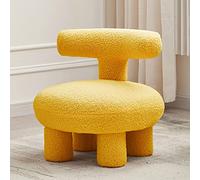 Pouf de rangement en fourrure avec dossier, tabouret ergonomique pour la maison, la chambre à coucher, le dortoir, le salon en peluche simple, petit canapé, blanc, 64 x 64 cm