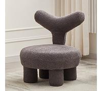 Pouf de rangement en fourrure avec dossier, tabouret ergonomique pour la maison, la chambre à coucher, le dortoir, le salon en peluche simple, petit canapé, blanc, 64 x 64 cm