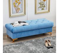 Pouf de Rangement en Velours, Banc rembourré de qualité supérieure, Repose-Pieds Moderne pour Chambre à Coucher, Salon, Couloir, Banc à Chaussures Multifonction