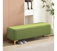Pouf de rangement en velours pour chambre à coucher, banc en bois pour entrée, pouf carré avec rangement repose-pieds élégant pour couloir, siège en peluche (couleur : G)