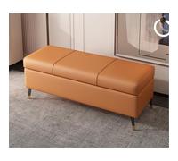 Pouf de rangement extra long en similicuir rectangulaire élégant pour salon, entrée et chambre à coucher, coffre de rangement polyvalent à compartiments cachés