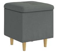 Pouf de Rangement Gris foncé en Tissu 40 x 40 x 45 cm avec Coussin rembourré capitonné et Compartiment caché, Assise Confortable pour Salon, Chambre, café ou Espace Industriel Moderne