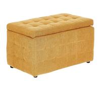 Pouf de rangement MICHIGAN Tissu Jaune