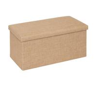Pouf de rangement ""Mix 'n' Modul"" en toile de jute beige 76x38cm