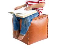 Pouf de rangement - Petit repose-pieds avec siège rembourré | Banc pliable rond 4 en 1 | Chaise polyvalente à remplir pour salon, salon, tabouret de rangement en similicuir pour chambre à coucher