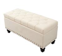 Pouf de Rangement Pliable 100x40x45cm Tabouret à Langer pour Chaussures de Maison Dessus capitonné Grand Espace de Rangement Repose-Pieds Multifonctionnel en c