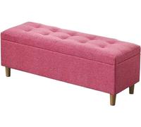 Pouf de rangement pliable avec couvercle à charnière - Tabouret à langer polyvalent - Pieds en bois massif - Idéal pour la chambre à coucher, le salon - Solution de rangement peu encombrante