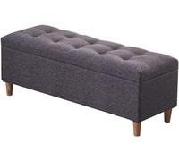 Pouf de rangement pliable avec couvercle à charnière - Tabouret à langer polyvalent pour la maison - Pieds en bois massif - Solution de rangement élégante pour chambre à coucher