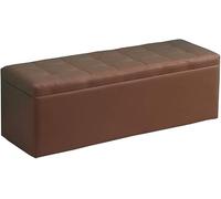 Pouf de rangement pliable - Banc à chaussures multifonction, en similicuir, tabouret rectangulaire haute capacité, supporte 150 kg, parfait pour organiser l'espace