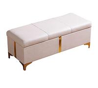 Pouf de Rangement Pliable de sécurité Incendie Tabouret à Langer pour Chaussures de ménage 60/80/90/100 cm Espace de Rangement rectangulaire Revêtement en Tissu technolog