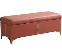 Pouf de rangement pliable de sécurité incendie - Tabouret à langer rectangulaire avec pieds en métal et housse en tissu technologique, supporte jusqu'à 150 kg