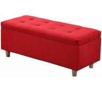 Pouf de rangement pliable de sécurité incendie - Tabouret rectangulaire à langer avec espace de rangement, coton et coussin en éponge, cadre en bois massif, capacité de charge 150 kg