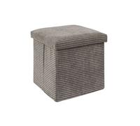 - Pouf de rangement pliable effet côtelé - Taupe