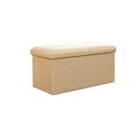 Pouf de rangement pliable élégant en forme de cube 76 x 38 x 38 cm, charge maximale de 150 kg, banc polyvalent avec couvercle à coussin, parfait pour l'organisation de la maison et des solutions peu