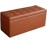 Pouf de rangement pliable en cuir synthétique touffeté - Design rectangulaire pour salon, chambre à coucher, bureau - Repose-pieds peu encombrant avec fonctionnalité polyvalente