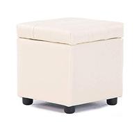 Pouf de rangement pliable en simili cuir, repose-pieds cube avec boîte de rangement, boîte à jouets, tabouret pour changement de chaussures R 35 x 35 x 35 cm (14 x 14 x 14 pouces)