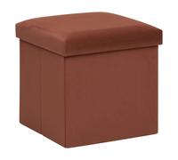 Pouf De Rangement Pliable En Velours - Terracotta Marron