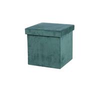 - Pouf de rangement pliable Kube en velours côtelé - Céladon