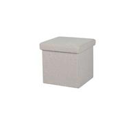 Urban Living - Pouf de rangement pliable Kube revêtement bouclette - Blanc crème Blanc