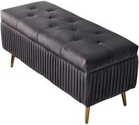 Pouf de rangement pliable multifonction en flanelle pour chambre à coucher et salon, grande capacité, avec housse, idéal pour les couloirs et les sièges supplémentaires