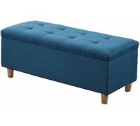 Pouf de rangement pliable rectangulaire avec coussin et coffre à jouets, cadre en bois massif, capacité de charge 150 kg