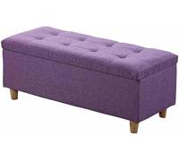 Pouf de rangement pliable rectangulaire avec coussin et coffre à jouets, cadre en bois massif, capacité de charge 150 kg